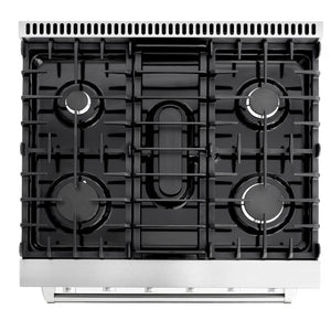 Cosmo 30 in. Slide-In Freestanding Gas Range with 5 Sealed Burners, Cast Iron Grates, 4.5 cu. ft. Capacity Convection Oven in Stainless Steel