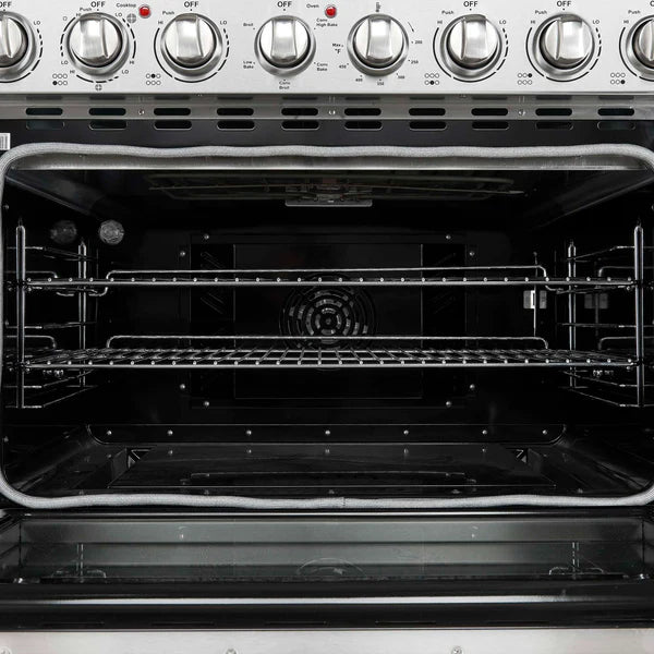 FORNO - Paolo 36 Inch Freestanding Electric Range, Stainless Steel, 5.44 cu.ft, True Convection Oven, Energy Efficient