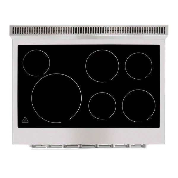 FORNO - Paolo 36 Inch Freestanding Electric Range, Stainless Steel, 5.44 cu.ft, True Convection Oven, Energy Efficient