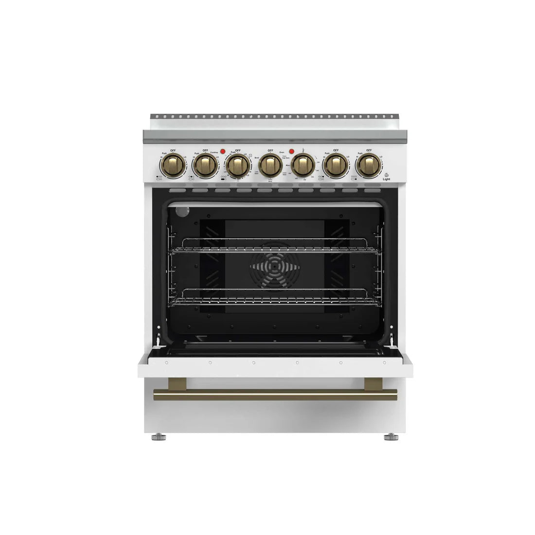 FORNO - Paolo 30-Inch Freestanding Electric Range, White, 4.38 cu.ft, True Convection Oven, Energy Efficient