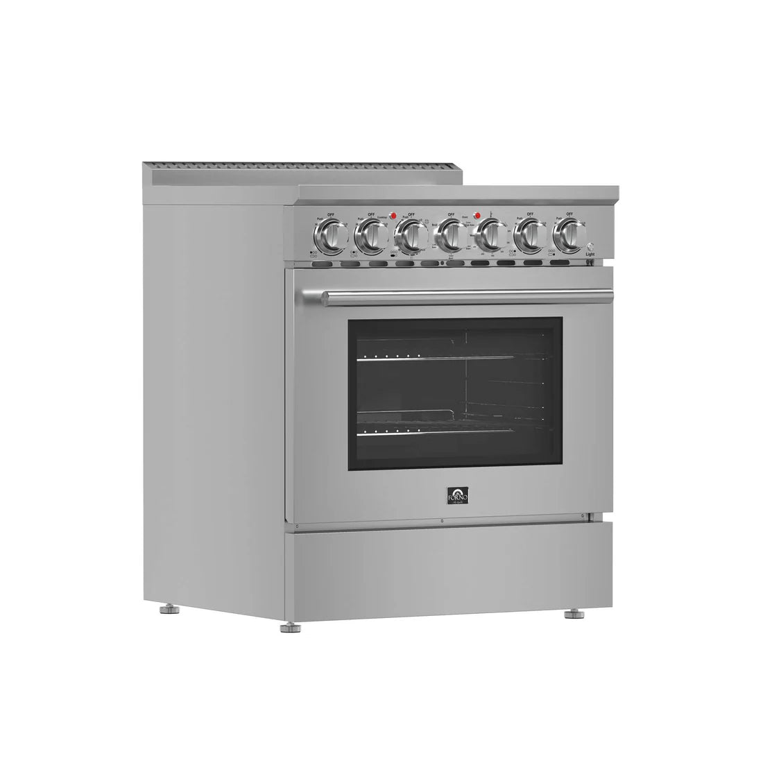 FORNO - Paolo 30-Inch Freestanding Electric Range, Stainless Steel, 4.38 cu.ft, True Convection Oven, Energy Efficient