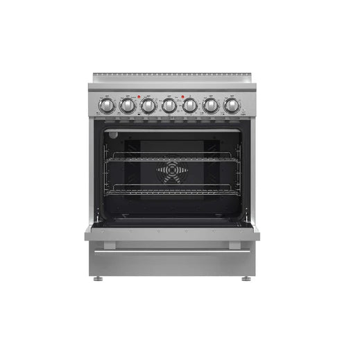 FORNO - Paolo 30-Inch Freestanding Electric Range, Stainless Steel, 4.38 cu.ft, True Convection Oven, Energy Efficient