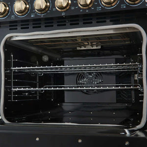 FORNO - Paolo 30-Inch Freestanding Electric Range, Black, 4.38 cu.ft, True Convection Oven, Energy Efficient