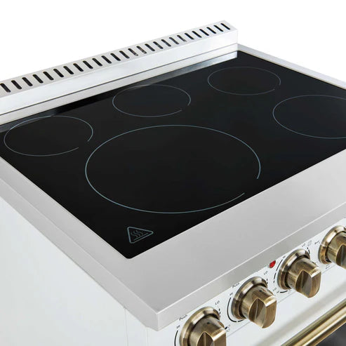 FORNO - Paolo 30-Inch Freestanding Electric Range, White, 4.38 cu.ft, True Convection Oven, Energy Efficient