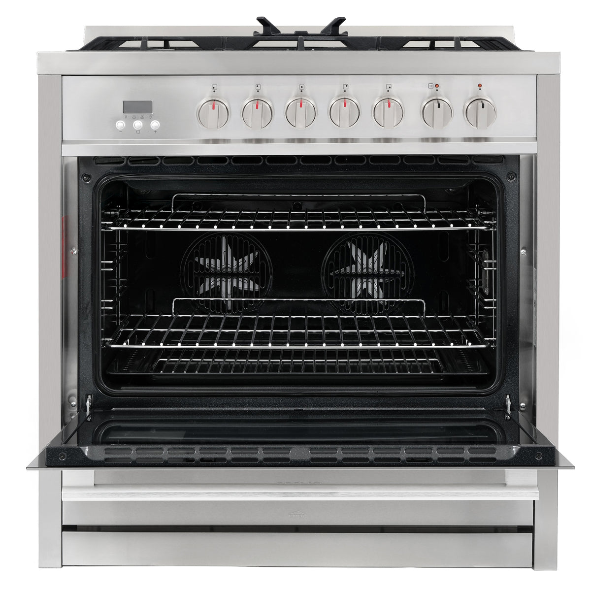 Cosmo Commercial-Style 36 in. 3.8 cu. ft. Single Oven Dual Fuel Range with 8 Function Convection Oven in Stainless Steel