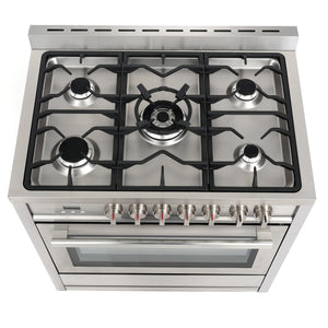 Cosmo Commercial-Style 36 in. 3.8 cu. ft. Single Oven Dual Fuel Range with 8 Function Convection Oven in Stainless Steel