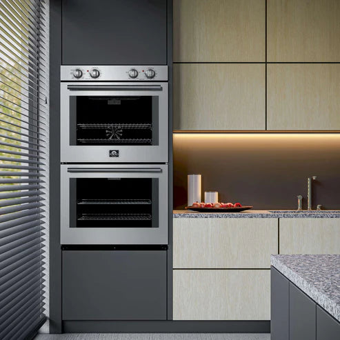 FORNO - Vomero 30-Inch Double Wall Oven, Stainless Steel, 10 cu.ft Total Capacity, 7100W Convection, Mechanical Controls, Self-Cleaning Function