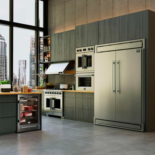 FORNO - Capriasca 36-Inch Freestanding French Door Gas Range, 6 Burners, Convection Oven, Energy Efficient