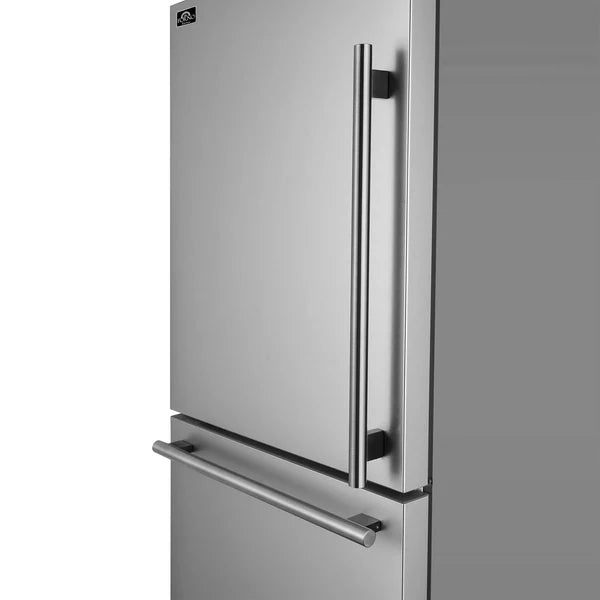 FORNO - Milano 2-Piece 62-Inch Freestanding Dual Bottom Freezer Refrigerator, Stainless Steel – 34.4 cu.ft, Touch Control, Ice Maker