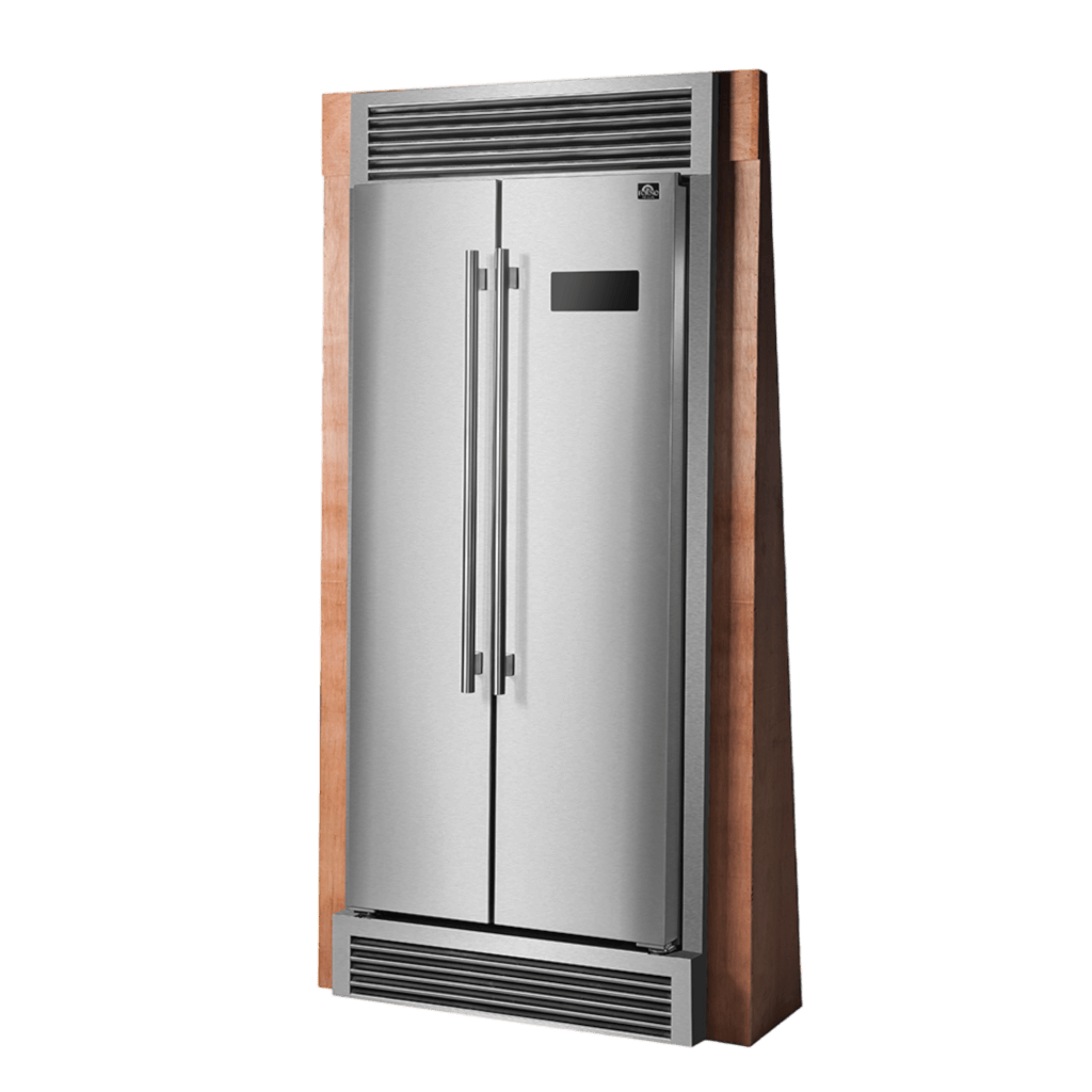 FORNO - Salerno 33″ Side-by-Side 15.6 Cu.Ft. Stainless Steel Refrigerator with Grill Trim