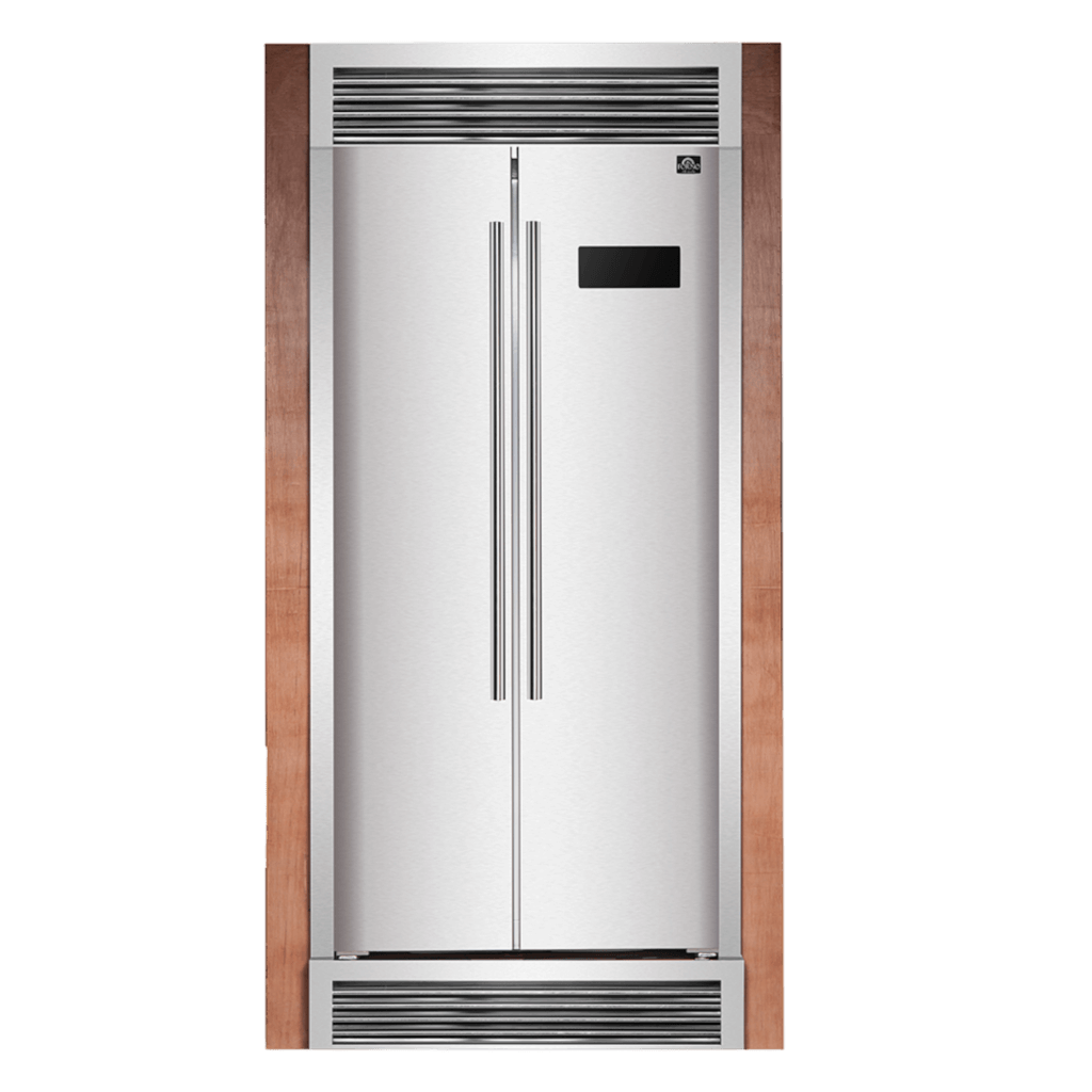FORNO - Salerno 33″ Side-by-Side 15.6 Cu.Ft. Stainless Steel Refrigerator with Grill Trim