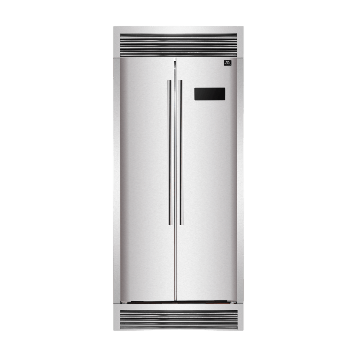FORNO - Salerno 33″ Side-by-Side 15.6 Cu.Ft. Stainless Steel Refrigerator with Grill Trim