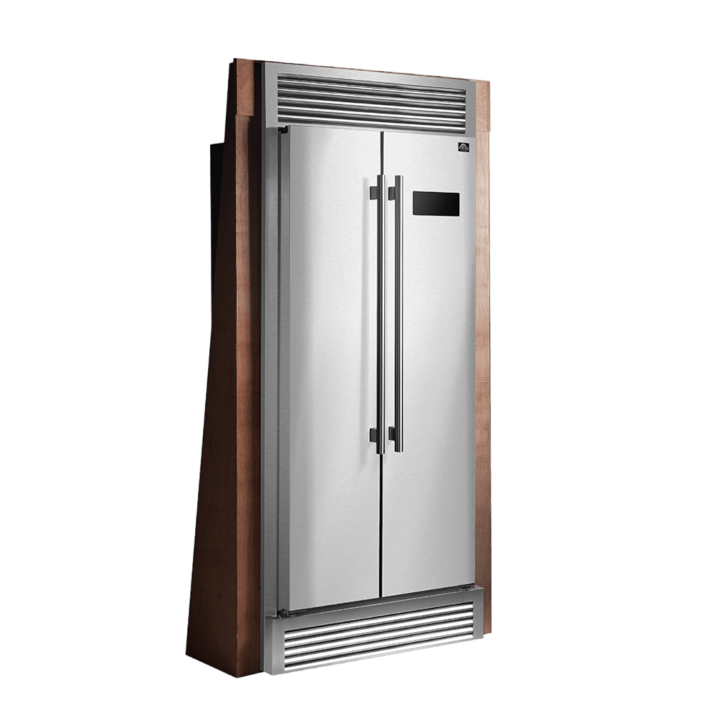 FORNO - Salerno 33″ Side-by-Side 15.6 Cu.Ft. Stainless Steel Refrigerator with Grill Trim
