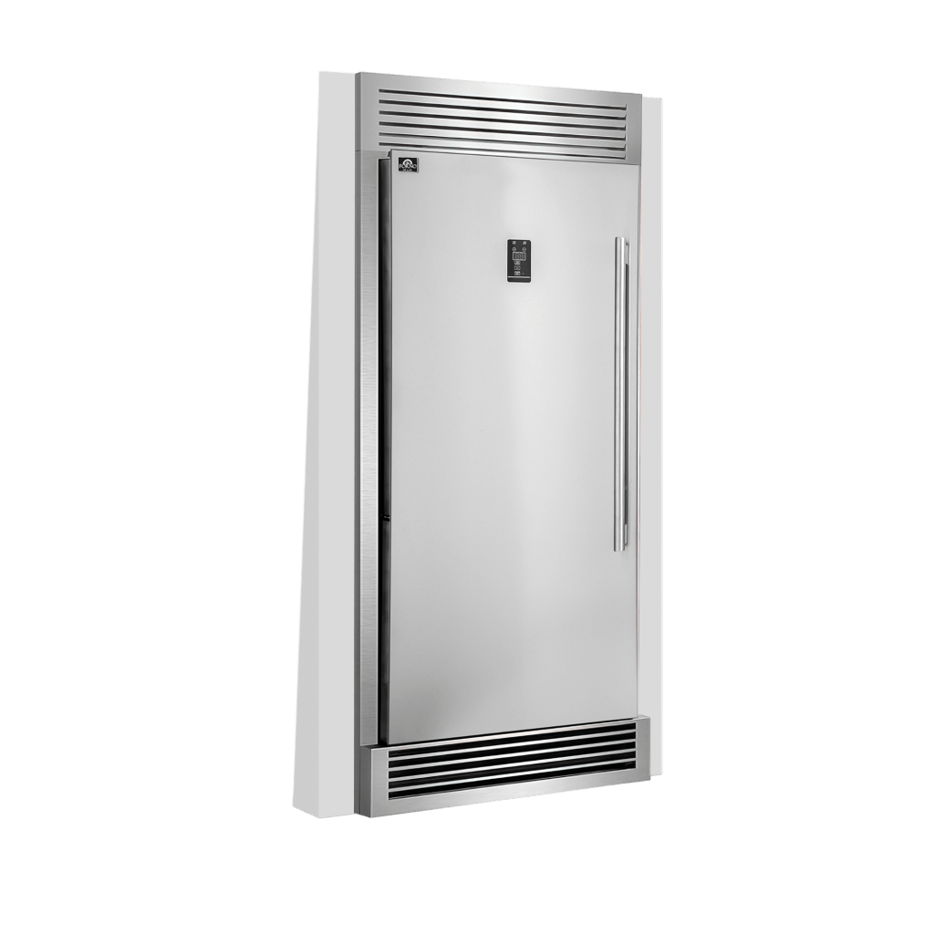 FORNO - Rizzuto 32″ Left Hand Swing Open 13.8 Cu.Ft. Stainless Steel Dual Zone Refrigerator/Freezer