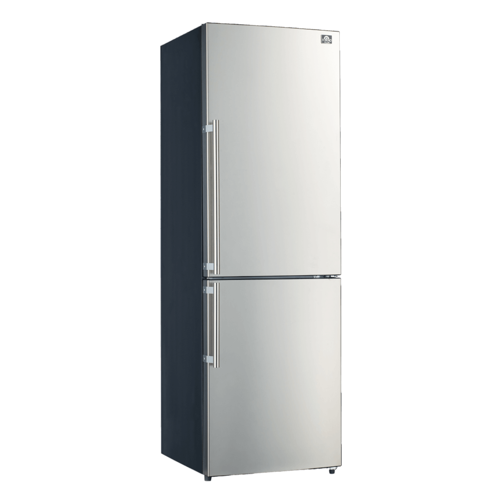 FORNO - 24″ Inch W. Bottom Mount Freestanding Refrigerator and Freezer with 11.1 Cubic Ft. Total Capacity (Right Side)