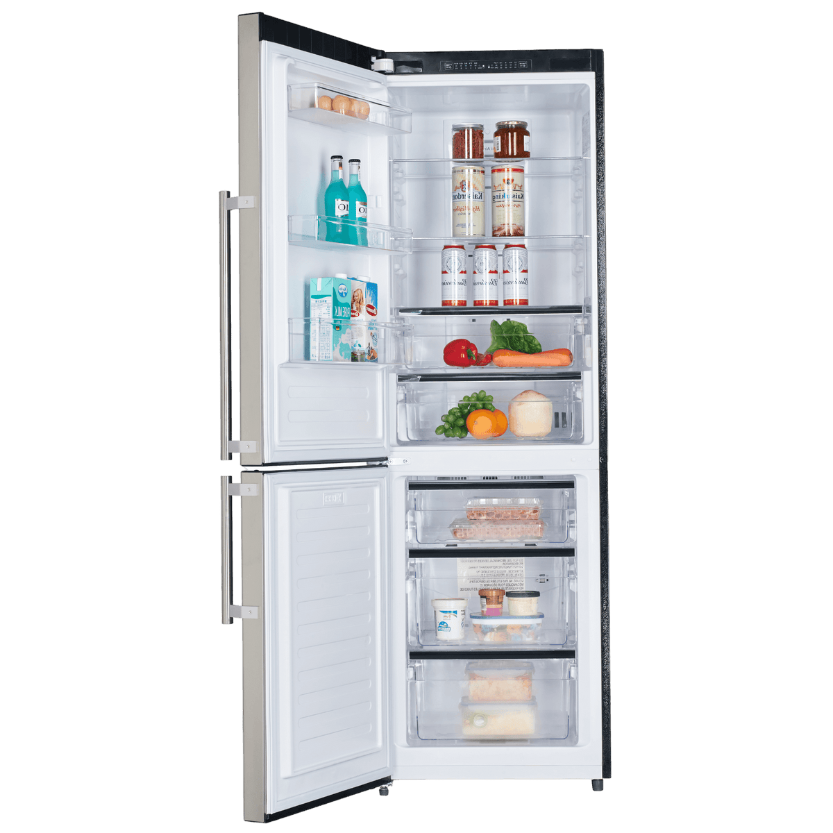 FORNO - 24″ Inch W. Bottom Mount Freestanding Refrigerator and Freezer with 11.1 Cubic Ft. Total Capacity (Left Side)