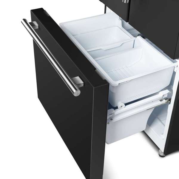 FORNO - Gallipoli Epsresso 30&quot;-Wide Black French Door Refrigerator with Bottom Freezer 17.5 Cu. Ft. Capacity - No Frost with Ice Maker