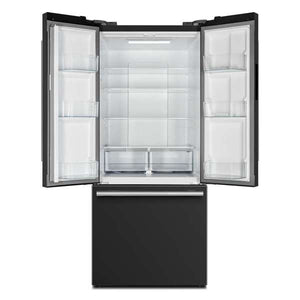 FORNO - Gallipoli Epsresso 30"-Wide Black French Door Refrigerator with Bottom Freezer 17.5 Cu. Ft. Capacity - No Frost with Ice Maker