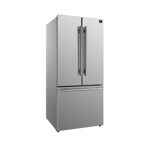 FORNO - 30" No Frost Refridgerator French Door 17.5cf. VCM Stainless Steel with Ice Maker