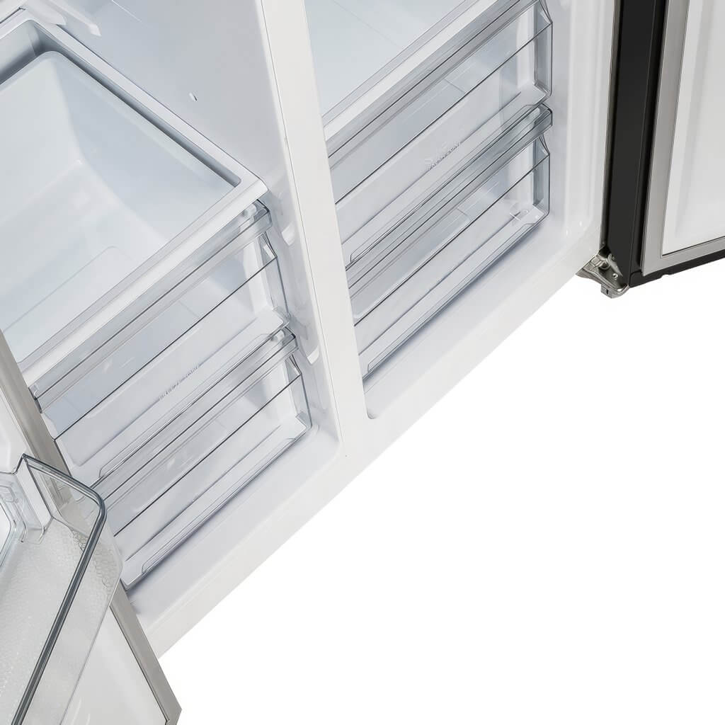 FORNO - Salerno Espresso 33-inch Side-by-Side 15.6 Cu.Ft. Black Refrigerator