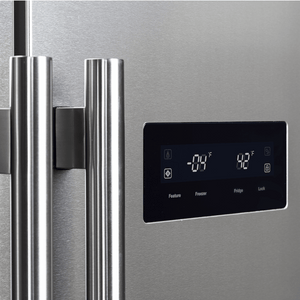 FORNO - Salerno 33″ Side-by-Side 15.6 Cu.Ft. Stainless Steel Refrigerator