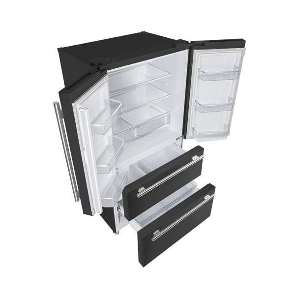 FORNO - Moena Espresso 36&quot; French Door Refrigerator in Black, 19.2 cu. ft