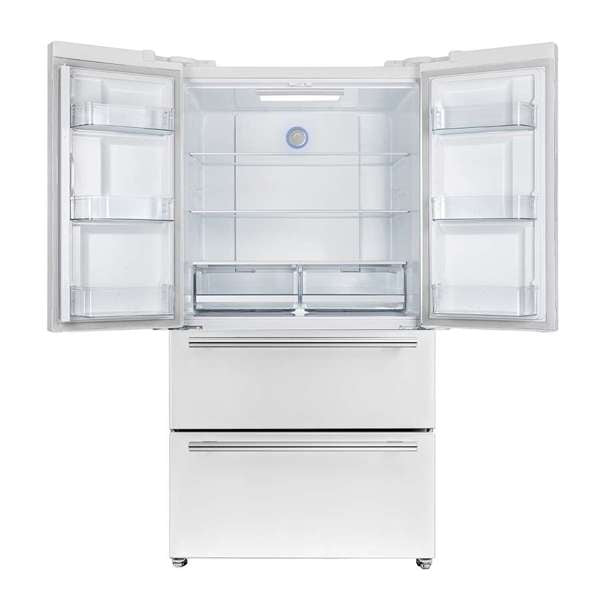 FORNO - Moena Espresso 36&quot; French Door Refrigerator in White, 19.2 cu. ft
