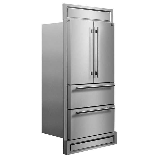 FORNO - Moena 36&quot; French Door 19.2 cu. ft Stainless Steel Refrigerator, with Modern Decorative Grill - 40&quot; Wide