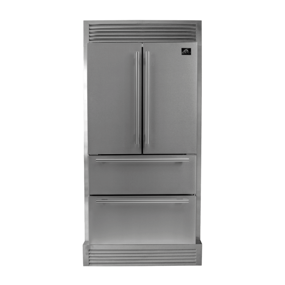 FORNO - Moena 36″ French Door 19.2 Cu.Ft. Stainless Steel Refrigerator with Grill Trim