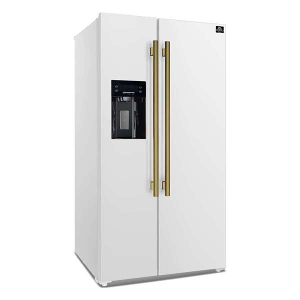 FORNO - Salerno Espresso 36&quot; Side-by-Side White Refrigerator 20 cu.ft