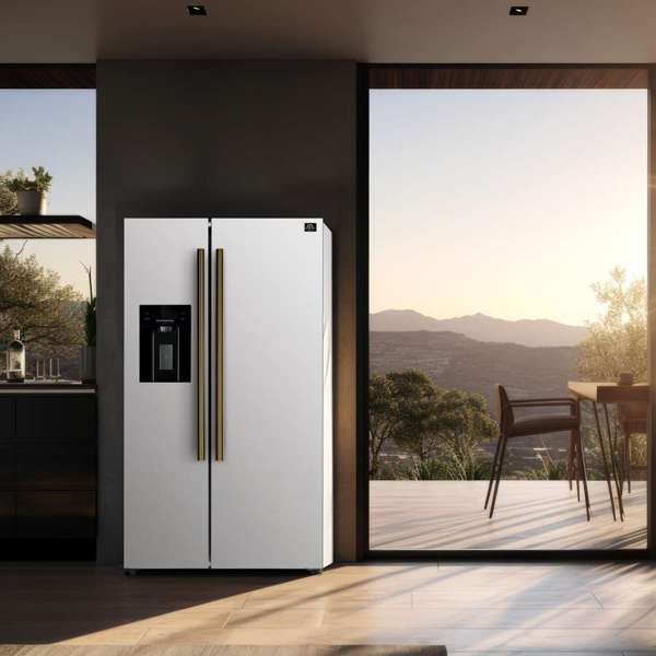 FORNO - Salerno Espresso 36&quot; Side-by-Side White Refrigerator 20 cu.ft