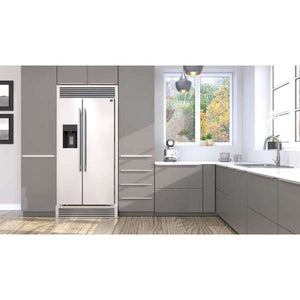 FORNO - Salerno 40-Inch Built-In Stainless Steel Refrigerator, 20 cu.ft, Decorative Grill, ENERGY STAR Certified