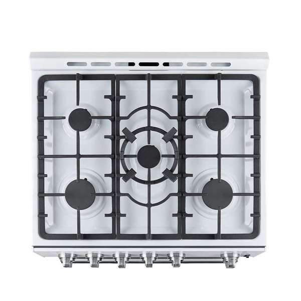 FORNO - Leonardo Espresso 30&quot; White Gas Range, 5 Burners, 39 500 BTU, 5 cu.ft. Convection Oven