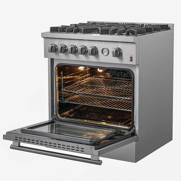 FORNO - Giovanni 30-inch Gas Range Stainless Steel, 5 Burners 67,000 BTU, 4.32 cu.ft. Convection Oven