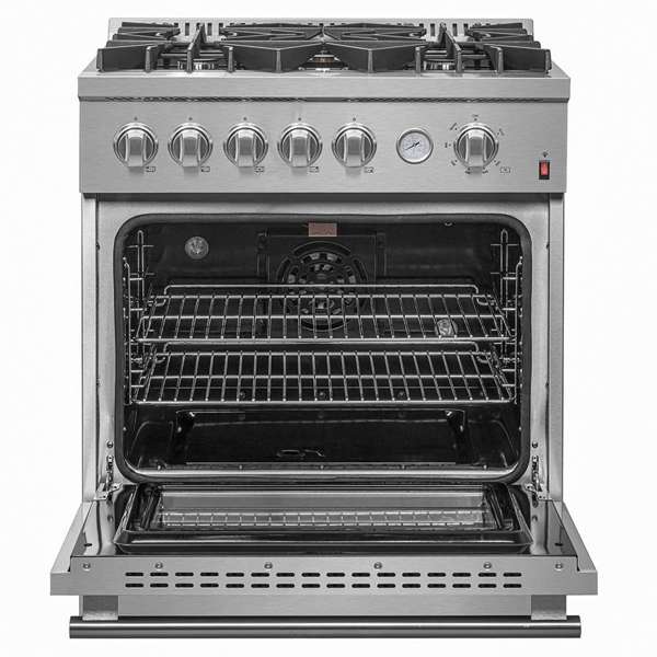 FORNO - Giovanni 30-inch Gas Range Stainless Steel, 5 Burners 67,000 BTU, 4.32 cu.ft. Convection Oven