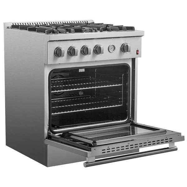 FORNO - Marco 30-inch Gas Range Stainless Steel, 4 Burners 37,000 BTU, 4.32 cu.ft. Convection Oven