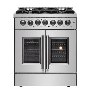 FORNO - Galiano 30″ Freestanding French Door Dual Fuel Range