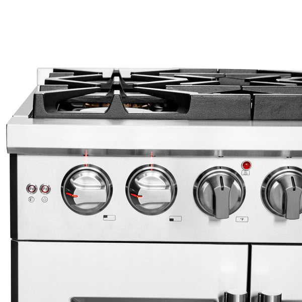 FORNO - Capriasca 30-Inch Freestanding French Door Gas Range, 4 Burners, Convection Oven, Energy Efficient