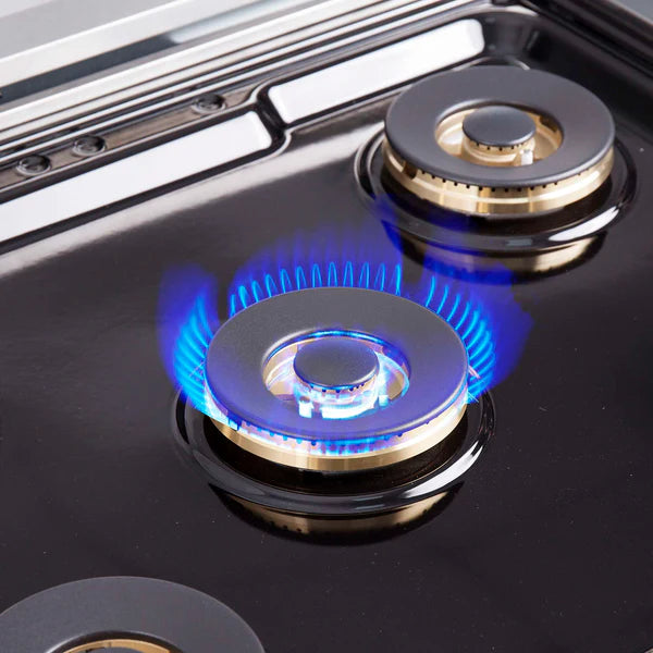 FORNO - Capriasca 30-Inch Freestanding French Door Gas Range, 4 Burners, Convection Oven, Energy Efficient