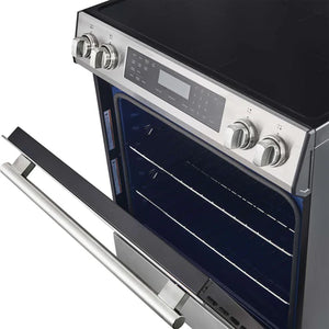 FORNO - Donatello Espresso 30-Inch Slide-In Stainless Steel Induction Range, Convection Oven, 5 Cooking Zones, Touch Control Panel