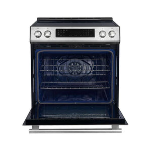 FORNO - Donatello Espresso 30-Inch Slide-In Stainless Steel Induction Range, Convection Oven, 5 Cooking Zones, Touch Control Panel