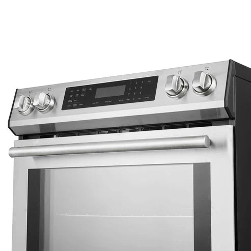FORNO - Donatello Espresso 30-Inch Slide-In Stainless Steel Induction Range, Convection Oven, 5 Cooking Zones, Touch Control Panel