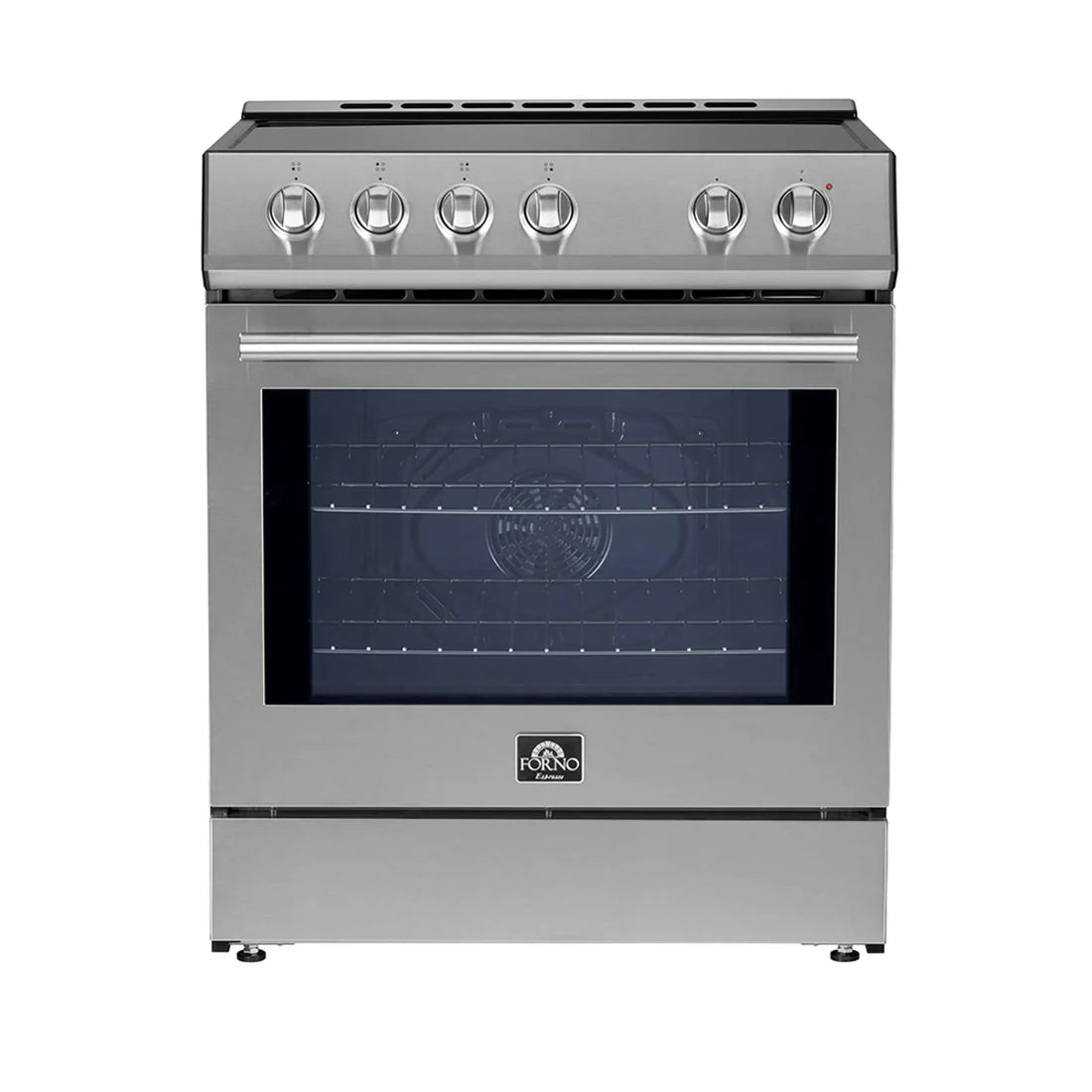FORNO - Leonardo Espresso 30-Inch Slide-In Stainless Steel Induction Range, Convection Oven, 5 Cooking Zones