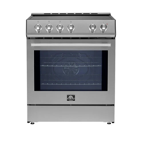 FORNO - Leonardo Espresso 30-Inch Slide-In Stainless Steel Induction Range, Convection Oven, 5 Cooking Zones
