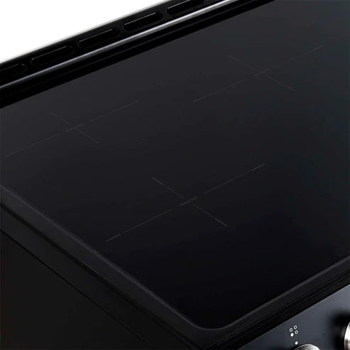 FORNO - Leonardo Espresso 30-Inch Slide-In Black Induction Range, Convection Oven, 5 Cooking Zones, Touch Control Panel