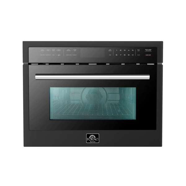 FORNO - Oliena Espresso Black 24&quot; 1750 Watt Compact Oven &amp; 1000 Watt Microwave, 1.6 cu. ft.