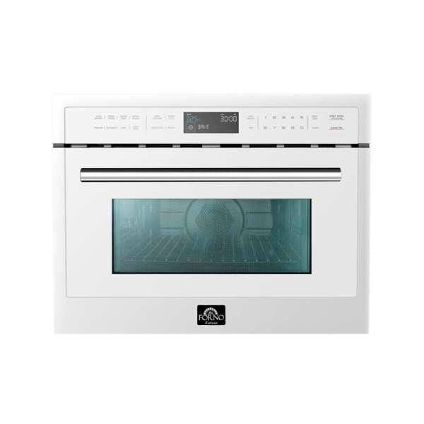 FORNO - Oliena Espresso White 24&quot; 1750 Watt Compact Oven &amp; 1000 Watt Microwave, 1.6 cu. ft.