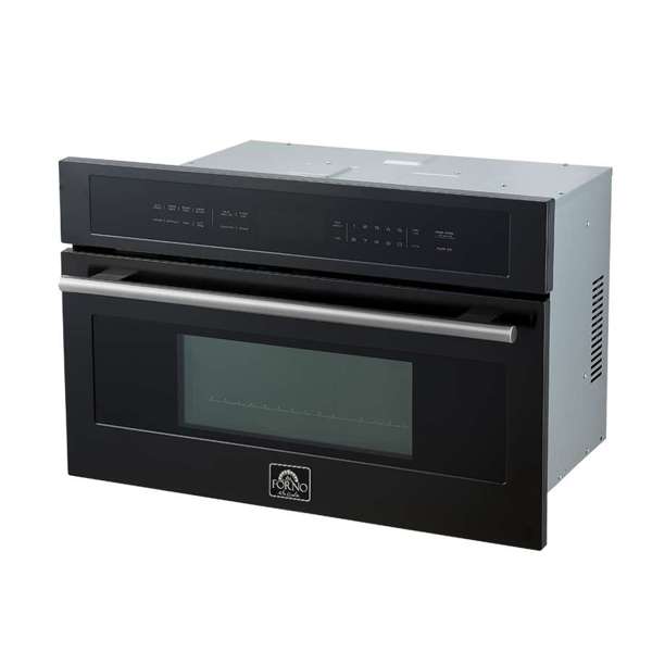 FORNO - Oliena Espresso Black 30 Inch 1750 Watt Compact Oven &amp; 1000 Watt Microwave, 1.6 cu. ft.