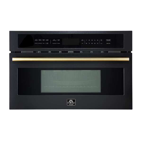 FORNO - Oliena Espresso Black 30 Inch 1750 Watt Compact Oven &amp; 1000 Watt Microwave, 1.6 cu. ft.
