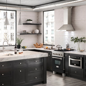 ZLINE 24" 2.8 cu. ft. Dual Fuel Range with Gas Stove and Electric Oven in Fingerprint Resistant Stainless Steel and Black Matte Door (RAS-BLM-24)